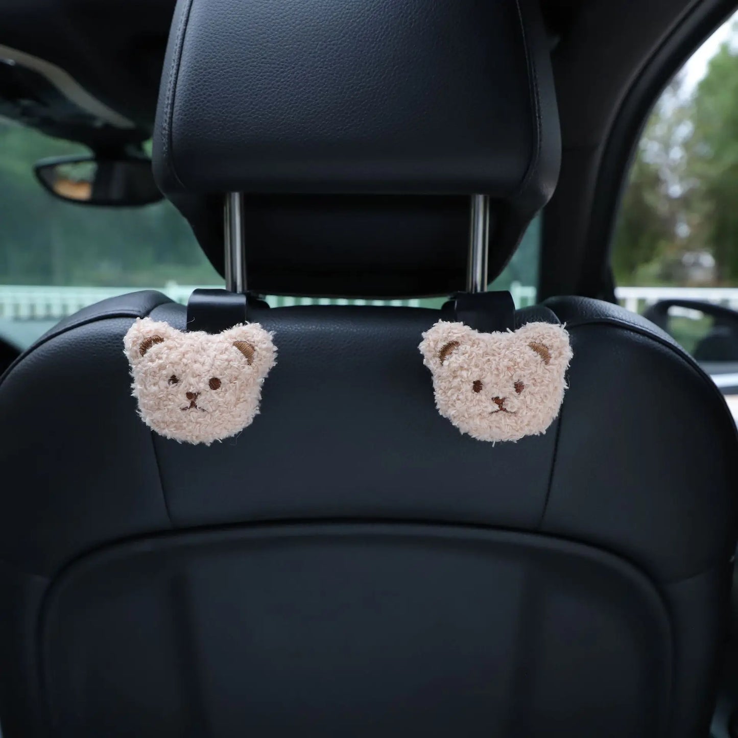 Cute Cartoon Bear Car Seat Back Hooks Storage