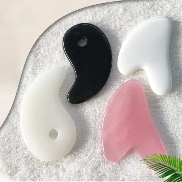 Natural Resin Jade Stone Gua Sha Gouache Scraper Massager