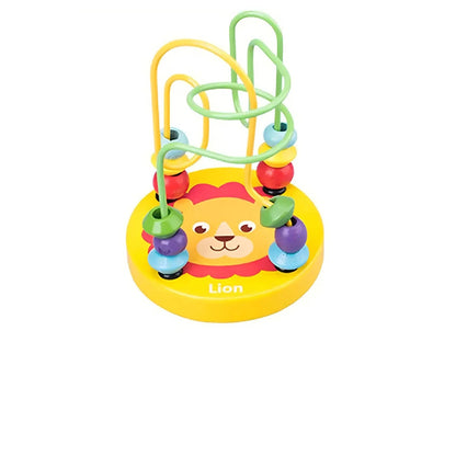 1Pc Little Colorful Wooden Roller Coaster Educational Circle Toy