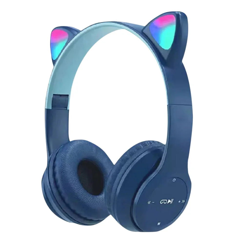 Wireless Headphones Cat Ear Bluetooth-Compatible Helmets