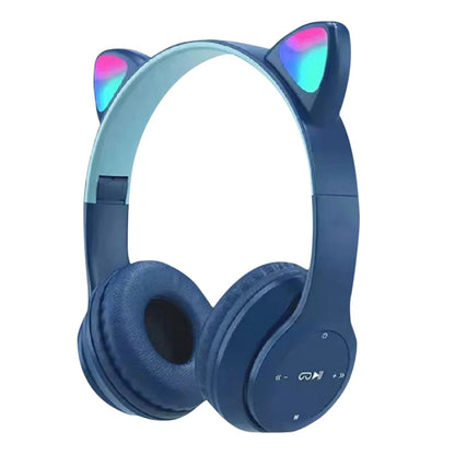 Wireless Headphones Cat Ear Bluetooth-Compatible Helmets