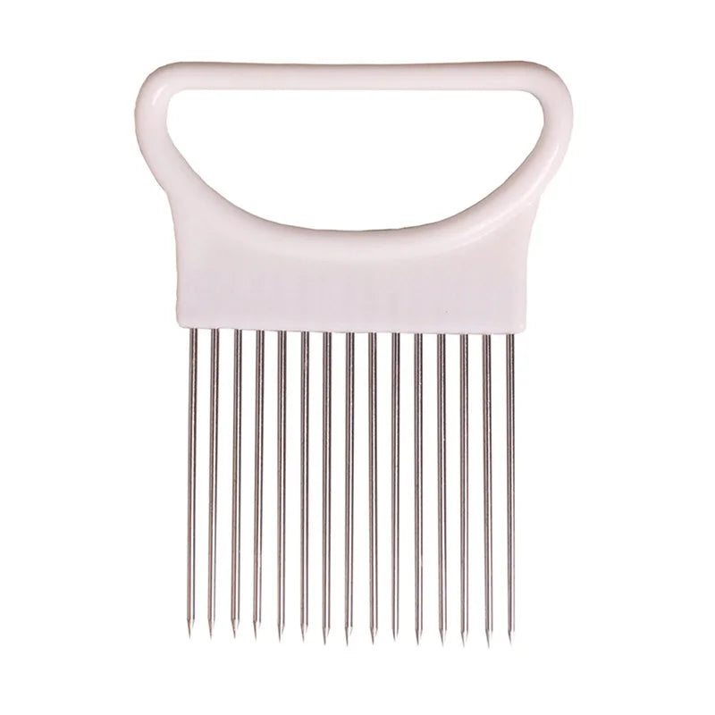 1/4PC Stainless Steel Onion Needle Cutting Safe Holder