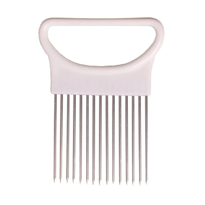 1/4PC Stainless Steel Onion Needle Cutting Safe Holder