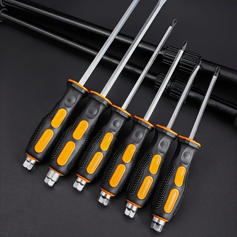 Anti-slip Go-through Hammer Screwdriver Magnetic Screw Driver Set