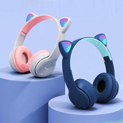 Wireless Headphones Cat Ear Bluetooth-Compatible Helmets