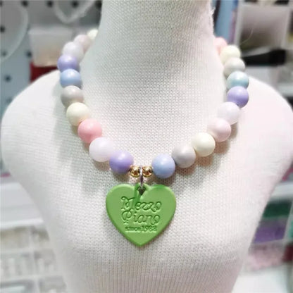 Heart Pendant Pet Pearl Collar