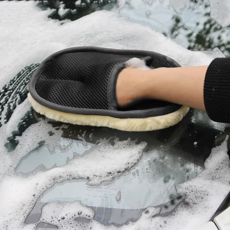 Microfiber Wool Soft Car Cleaning Glove