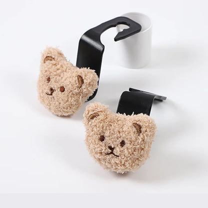 Cute Cartoon Bear Car Seat Back Hooks Storage