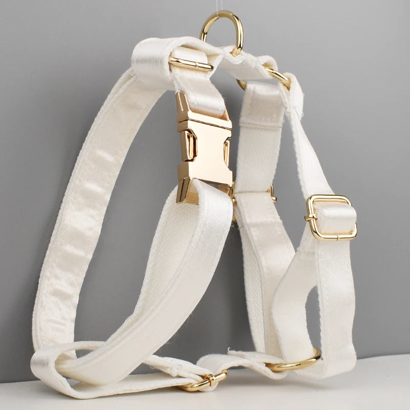 Dog Collar Leashes Harness Bow Set