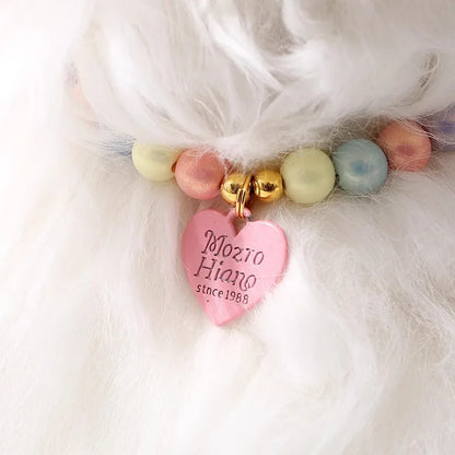 Heart Pendant Pet Pearl Collar