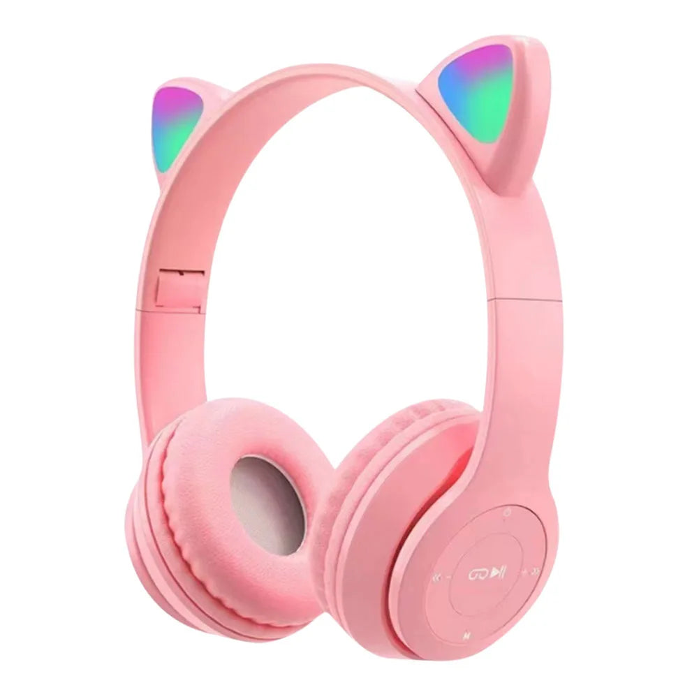 Wireless Headphones Cat Ear Bluetooth-Compatible Helmets