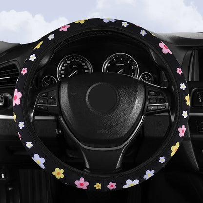 Small Fresh Flower Elastic No Inner Ring Car Steering Wheel Cover